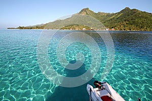 Blue lagoon from a boat