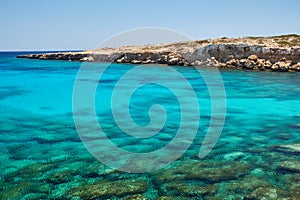 Blue lagoon at Cape Greko coast. Cyprus photo