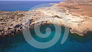 Blue lagoon on Cavo Greko Cyprus 4k