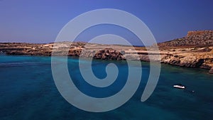 Blue lagoon on Cavo Greko Cyprus 4k