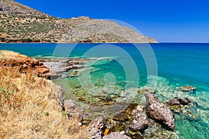 Blue lagoon of Elounda Bay on Crete