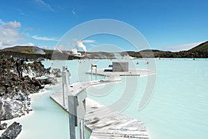 The Blue Lagoon geothermal bath resort in Iceland.