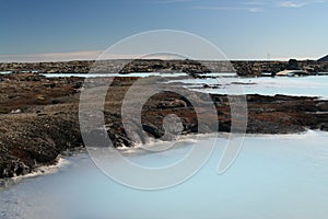 Blue Lagoon Grindavik BlÃÂ¡a LÃÂ³niÃÂ° - blue color comes from silicates reflecting light, Iceland