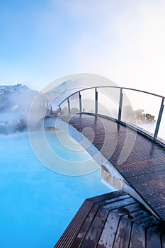 Blue Lagoon, Iceland. Geothermal spa for rest and relaxation in Iceland. Warm springs of natural origin.