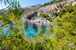 Blue lagoon, island paradise in Adriatic Sea
