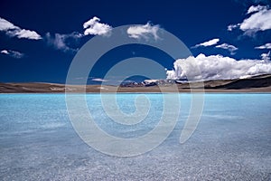 Blue lagoon Laguna Azul, volcano Pissis, Catamarca, Argentina photo