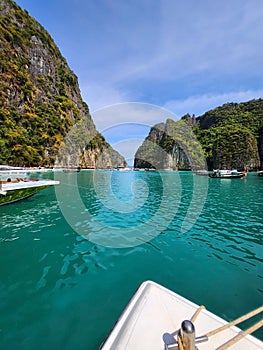 Blue lagoon on Maya Bai island