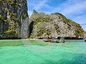 Blue lagoon on Maya Bai island