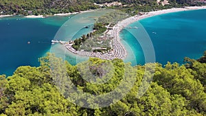 Blue Lagoon on Sunny Day. Aerial View. Oludeniz, Turkey