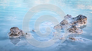 Blue Lagoon thermal water close-up shot in Iceland