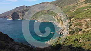 Blue lagoon in Turkey filmed on a drone