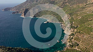 Blue lagoon in Turkey filmed on a drone