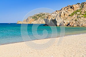 Blue lagoon of Vai beach on Crete