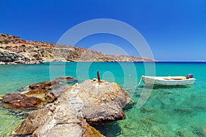 Blue lagoon of Vai beach on Crete