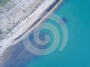 Blue lake abstract view