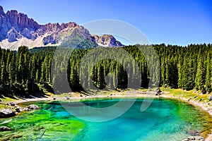 Blue Lake of Italy in the mountains, Valtournenche