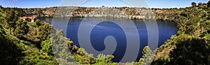 Panoramic view of the blue lake of Mt Gambier, South Australia, Australia