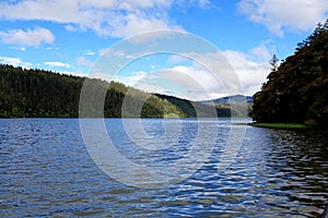 Blue lake and mountains