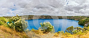 Blue Lake panorama viewed from the in Mount Gambier