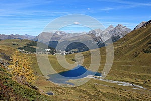 Blue lake Schwellisee and Arosa