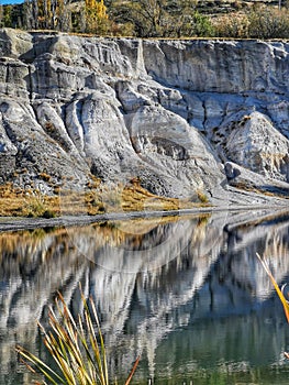 Blue Lake at St Bathans in Otago region of the South Island of New Zealand