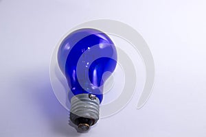 Blue lamp without a plafond on a white background
