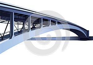 Blue large metal bridge