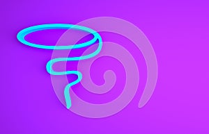 Blue Lasso icon isolated on purple background. Minimalism concept. 3d illustration 3D render