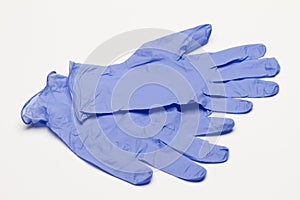 Blue latex glove, horizontal