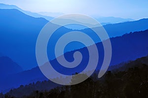 Blue Layers of Mountain Ridges photo
