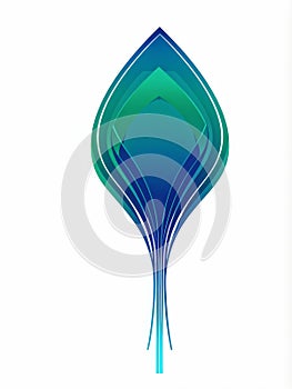 blue leaf logo design vector illustration