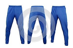 Blue leggings pants isolated on white background