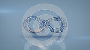 Blue lemniscate mathematical sign 3D rendering illustration photo