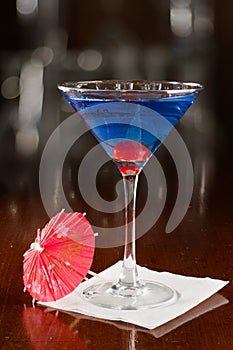 Electric blue lemonade martini