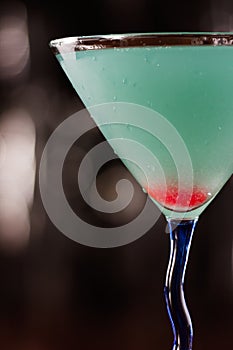 Electric blue lemonade martini