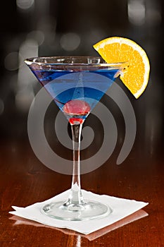 Electric blue lemonade martini