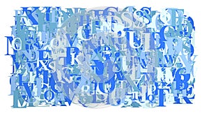 Blue Letters abstract