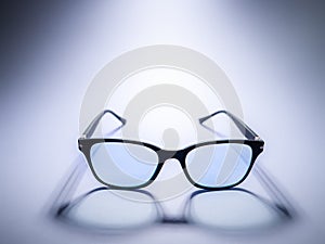 Blue light blocking glasses. Black frame glasses for filtering blue light from the computer. Prevent Computer Vision Syndrome. Eye