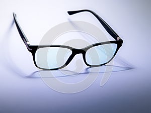 Blue light blocking glasses. Black frame glasses for filtering blue light from the computer. Prevent Computer Vision Syndrome. Eye
