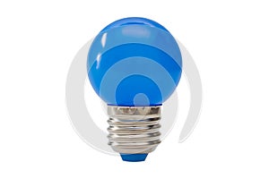 Blue light bulb isolated on white background