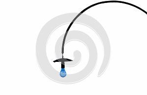 Blue Light Bulb Isolated