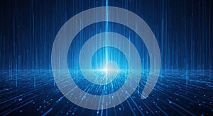 Blue Light Data Stream Futuristic Information Network Technology Visualization