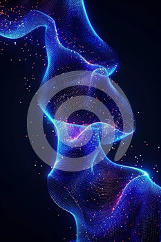 Blue light digital abstract wave technology background with modern futuristic design
