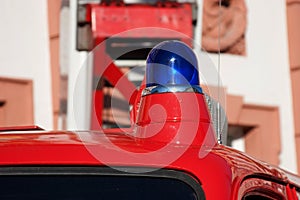 Blue light fire brigade car