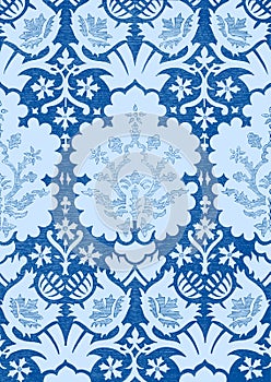 Blue light floral seamless pattern vintage background