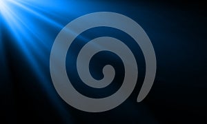 Blue light ray sun beam vector background. Abstract neon blue light flash spotlight backdrop sunlight shine background