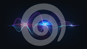 Blue light speaking sound wave illustration vector