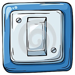 Blue Light Switch Illustration - Electrical Circuit Control Icon