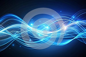 Blue light wave abstract background