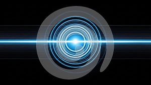 Blue light waves radiating from a central point